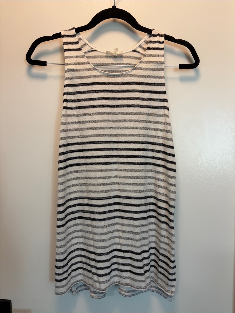 Striped Sleeveless Mini Dress in Black and White
